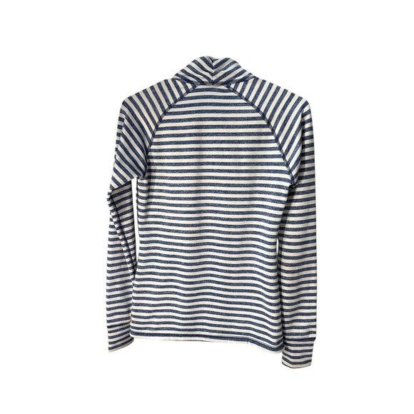 Lucy Womens Striped Half-Zip Pullover XS Blue/White Polyester Blend Pre-Owned - Picture 5 of 6